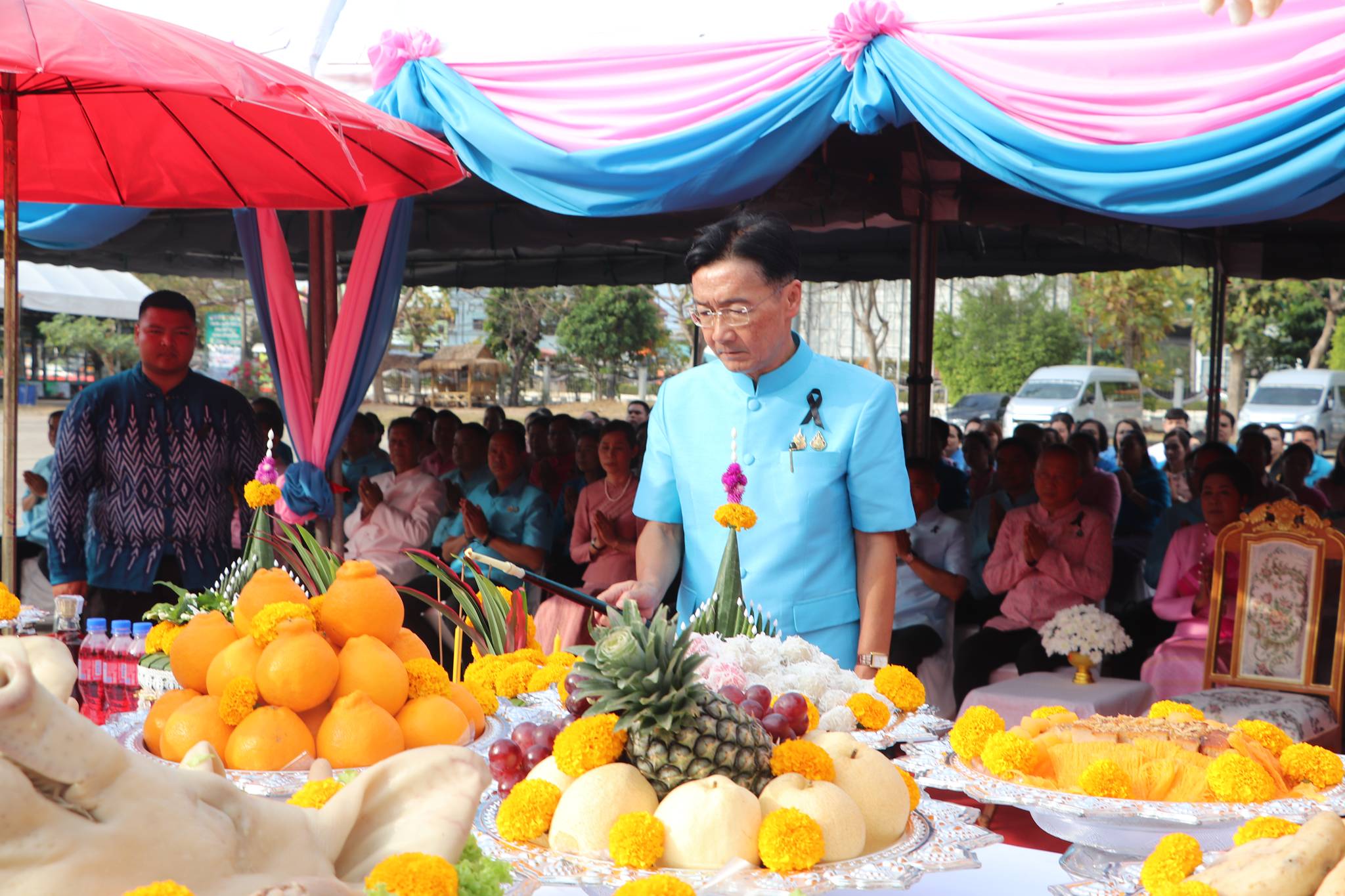 title - ส.ป.ก.ยโสธร ร่วมพิธีทำบุญตักบาตร พิธีบวงสรวงพระบรมราชานุสาวรีย์รัชกาลที่ 5 พิธีวางขันหมากเบ็งและพิธีบวงสรวงพระสุนทรราชวงศา (สิงห์) เพื่อความเป็นสิริมงคลเนื่องในโอกาสวันสถาปนาจังหวัดยโสธร และการจัดงานกาชาด ประจำปี พ.ศ.2569